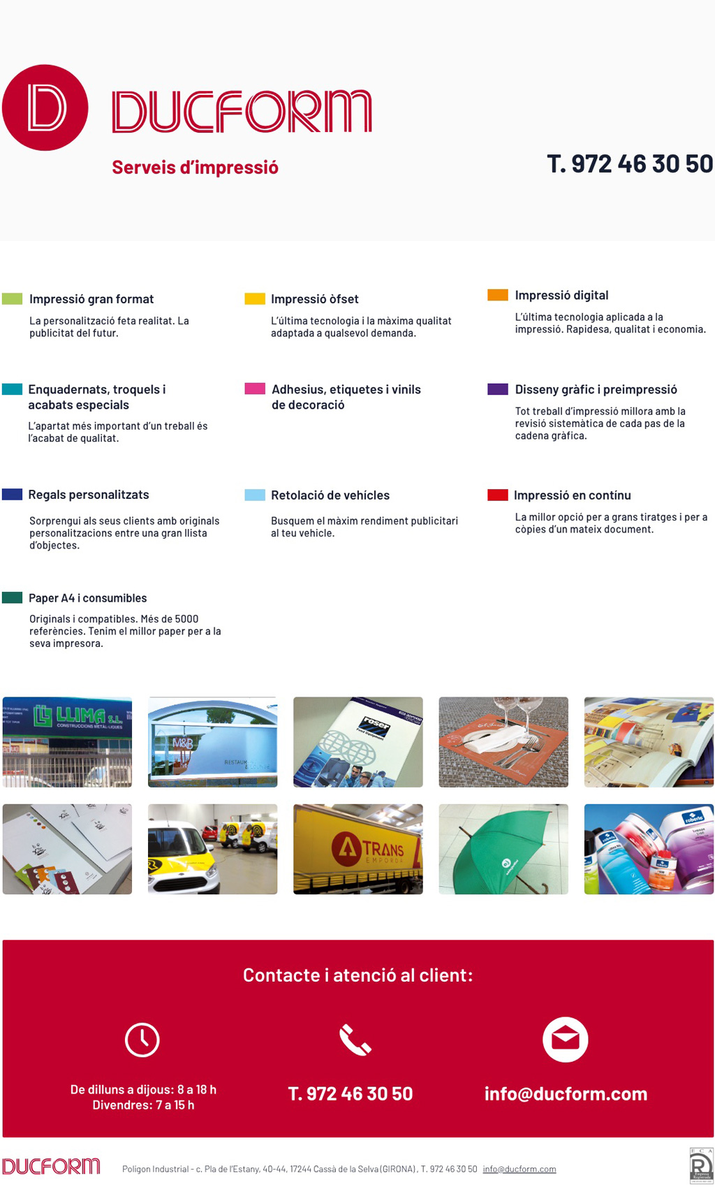 DUCFORM - SERVEIS IMPRESSIÓ - 972 46 30 50
